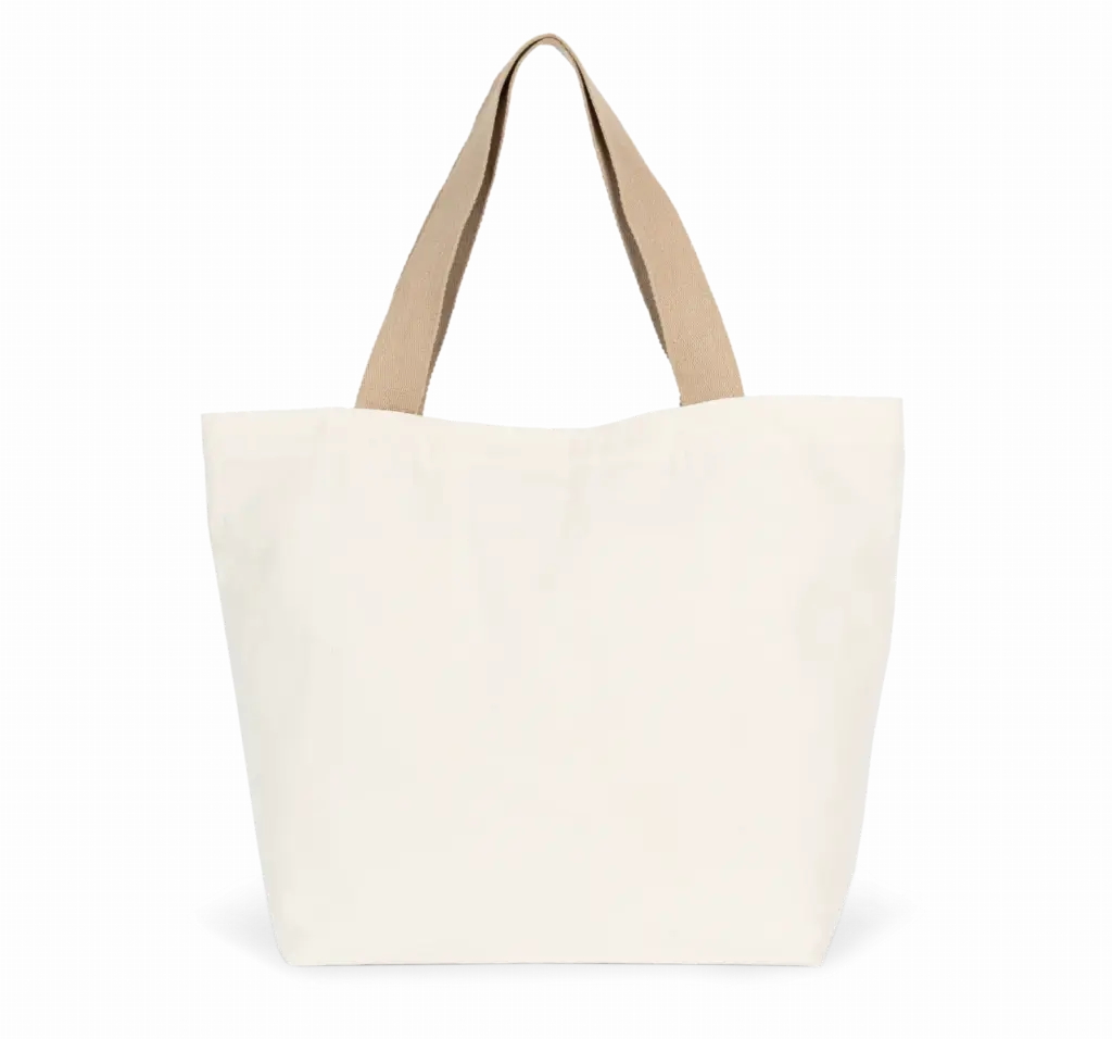 PS_KI5204_ECUME-HEMP - Katoenendraagtassen Grote, gerecyclede shopper met platte bodem, ecume / hemp — productfoto 7