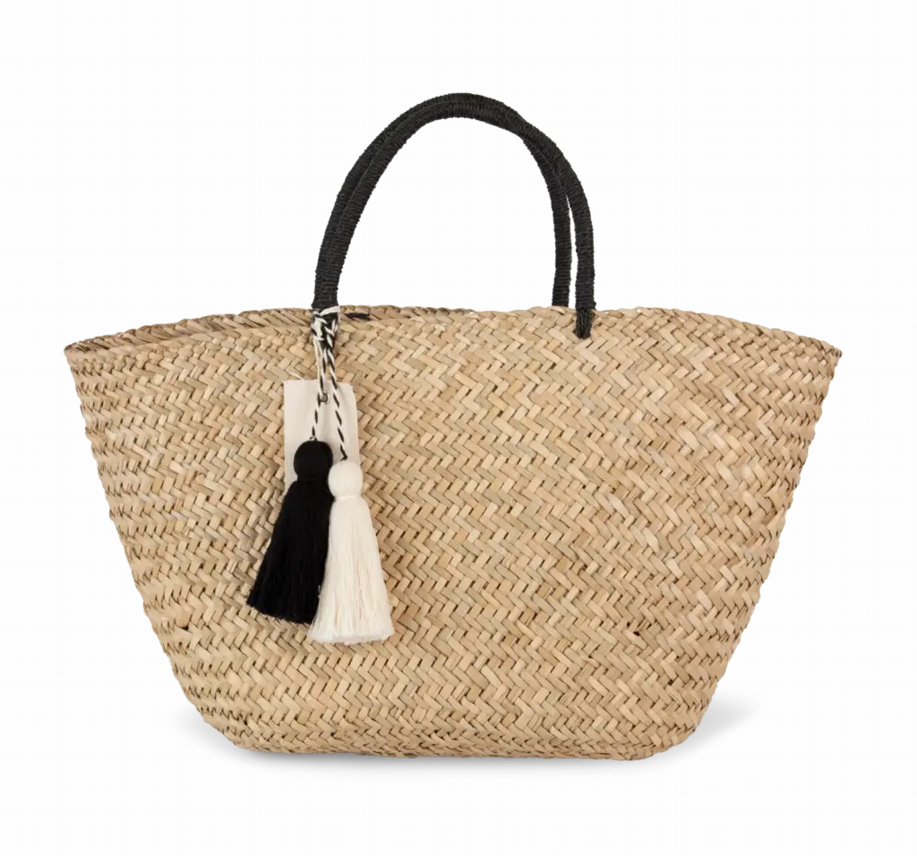PS_KI5225_STRAW - Hidalgo Strohkorb KI5225 bedrucken Naturstroh Bommel One-size — Produktfoto 3