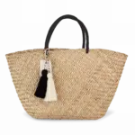 Rieten boodschappenmand, straw — productfoto 3