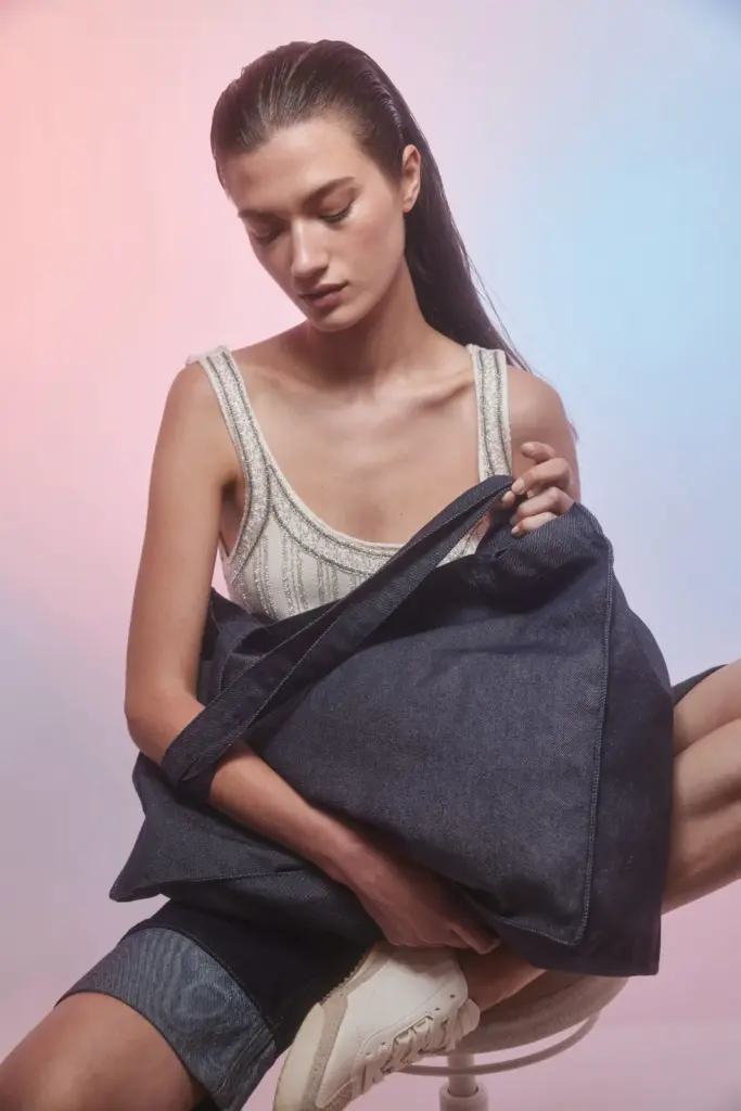 Grote shopper van denim — productfoto 3