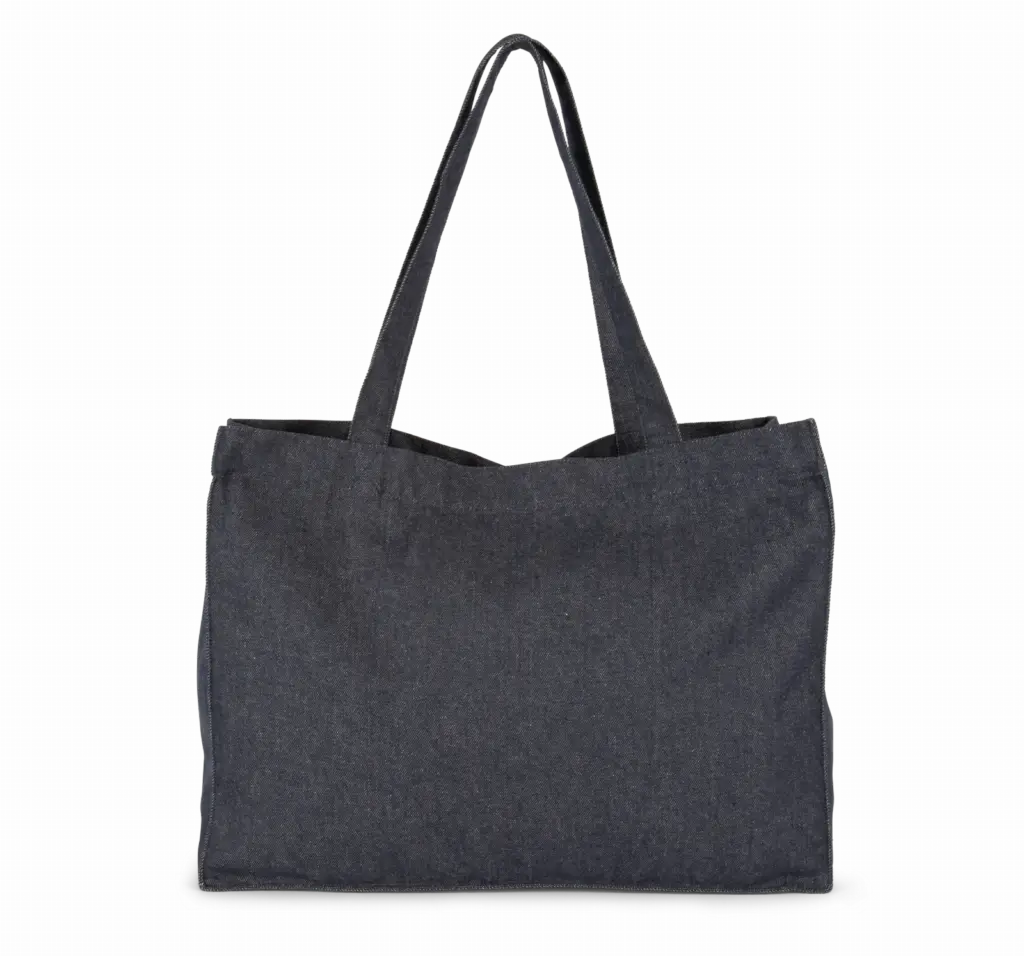 PS_KI5229_RECYCLEDDENIM - Katoenendraagtassen Grote shopper van denim, recycled denim — productfoto 5