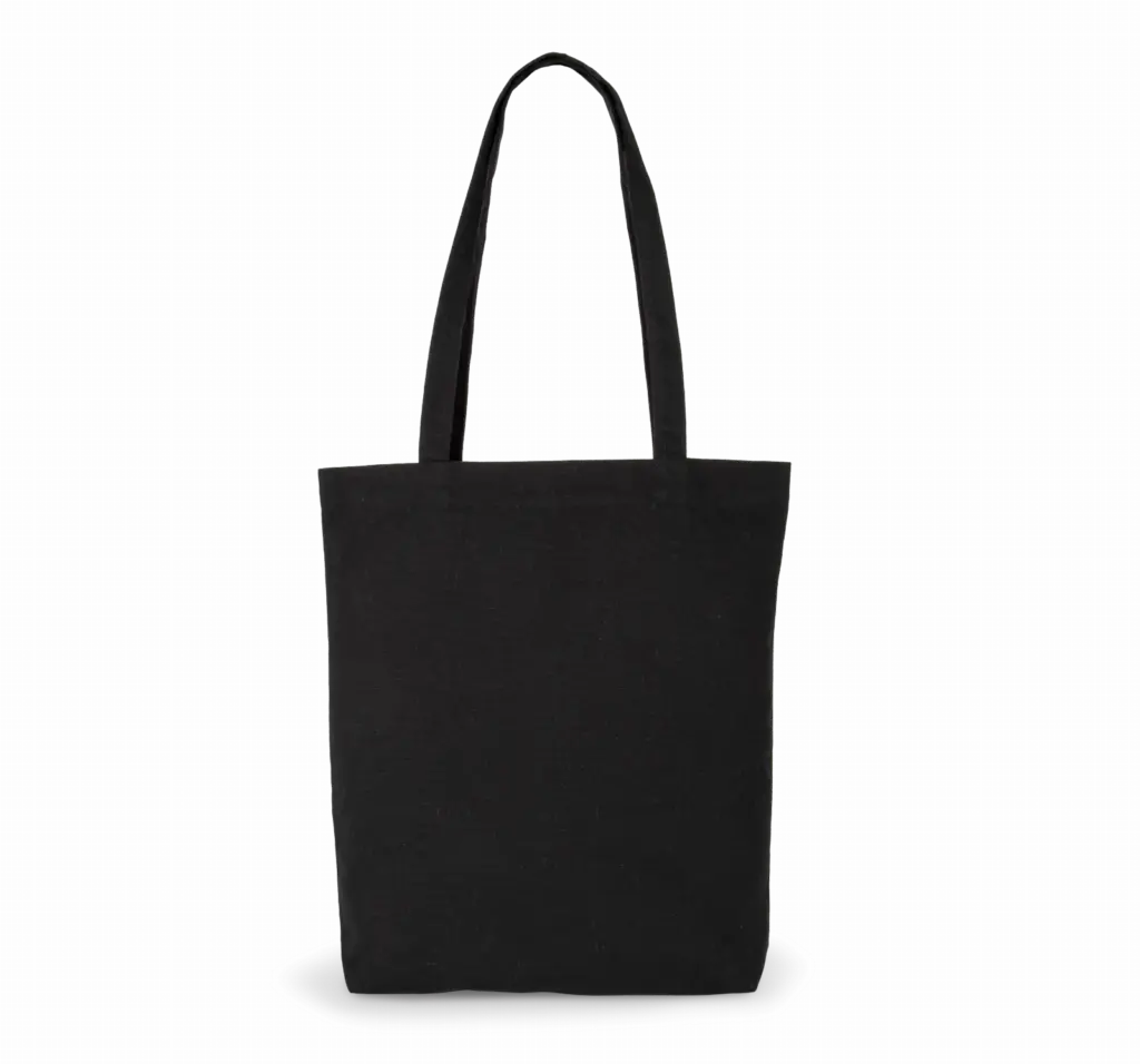 PS_KI5808_BLACKJHOOT - Hidalgo-werbeartikel Gerecycleerde katoenen shopper 'K-loop project', black jhoot — productfoto 3