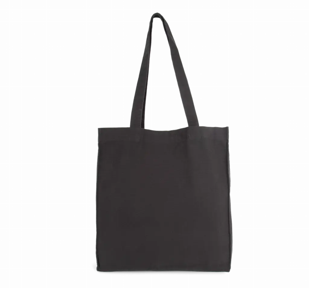 Totebag met bodem en ruimteplooi, washed black — productfoto 5