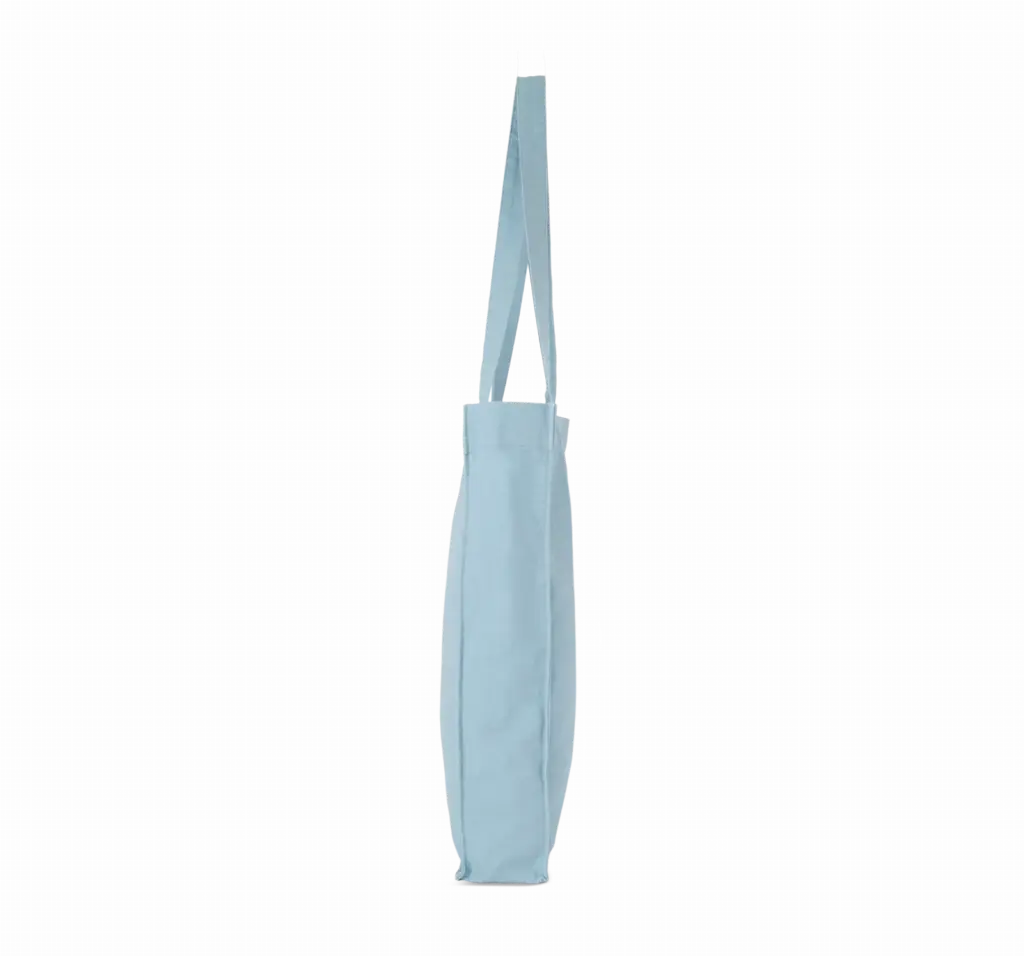 Totebag met bodem en ruimteplooi, washed dream blue — productfoto 5