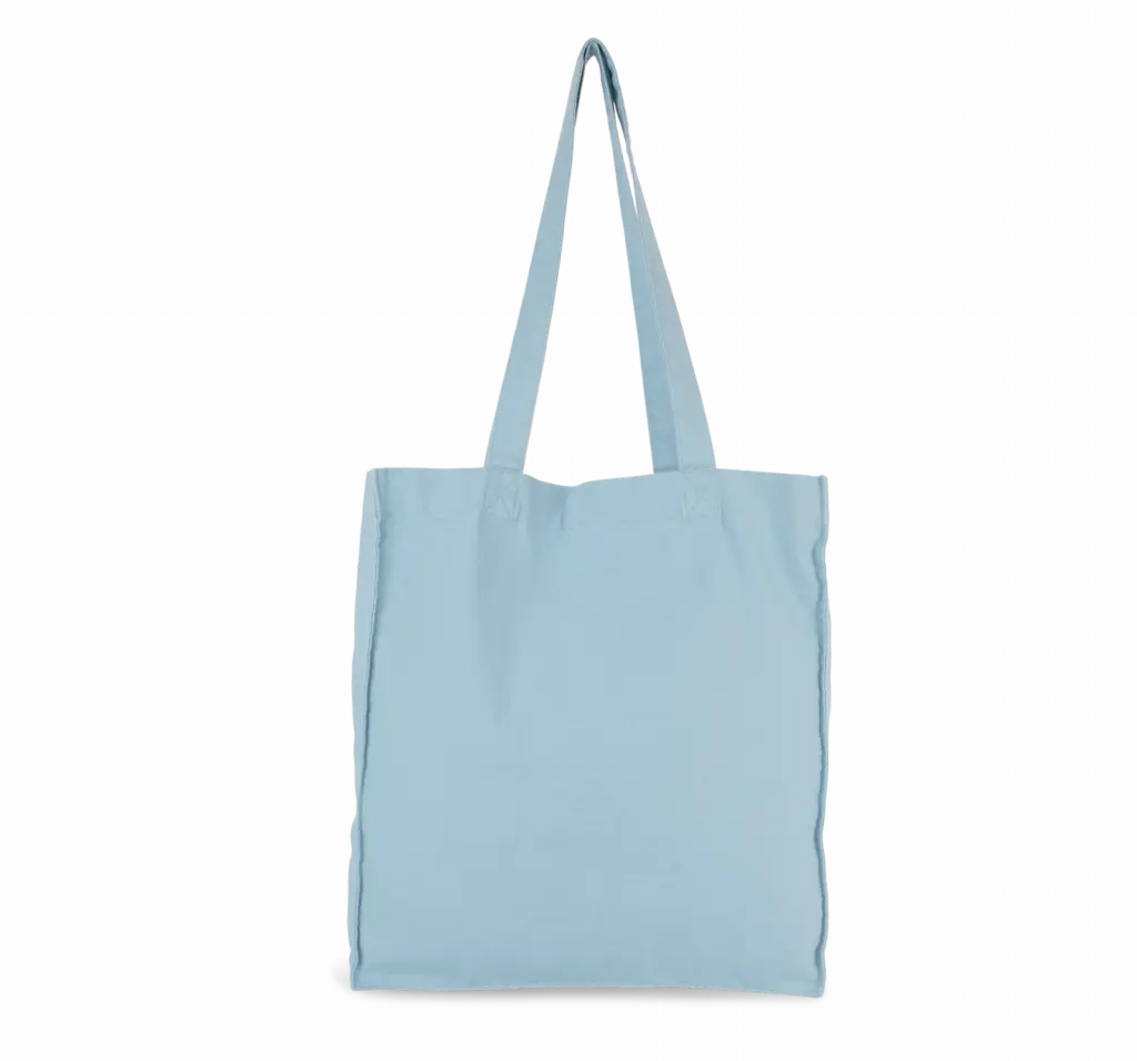 Totebag met bodem en ruimteplooi, washed dream blue — productfoto 6