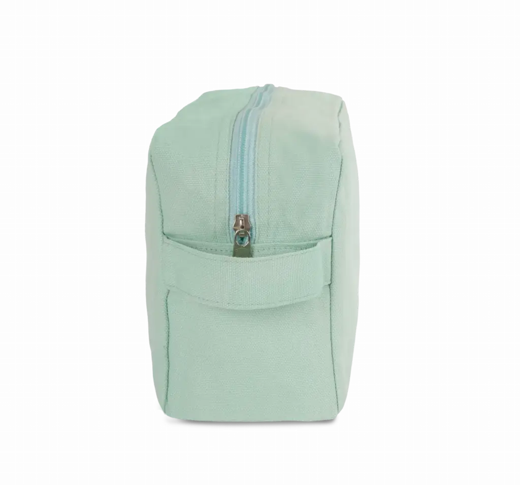 Toilettas van biologisch katoen., washed misty green — productfoto 7