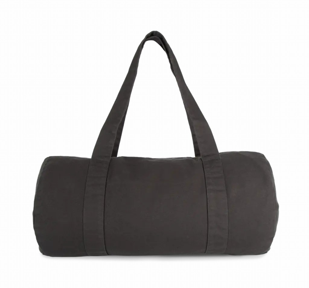 PS_KI6602_WASHEDBLACK - Katoenendraagtassen Duffeltas van biologisch katoen, washed black — productfoto 7