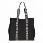 Grote gerecyclede shopper met neep, black night / nippon ecru — productfoto 5