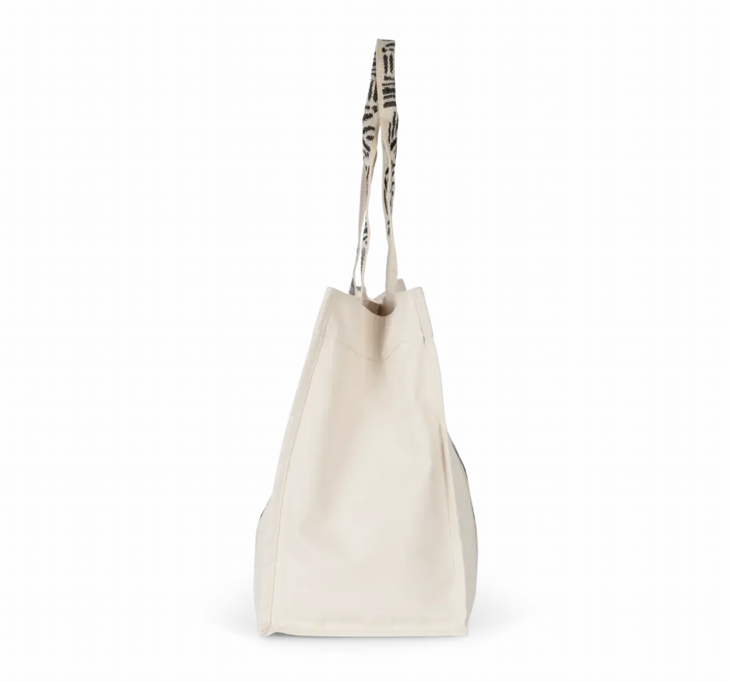 Grote gerecyclede shopper met neep, ecume / nippon black — productfoto 6