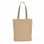 Gerecyclede shopper met platte bodem, hemp / curve black — productfoto 4