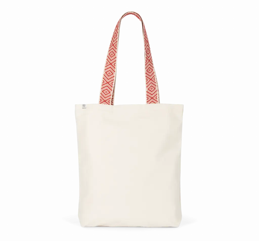 PS_KINS117_ECUME-ETHNICRED - Hidalgo-werbeartikel Gerecyclede shopper, ecume / ethnic red — productfoto 6