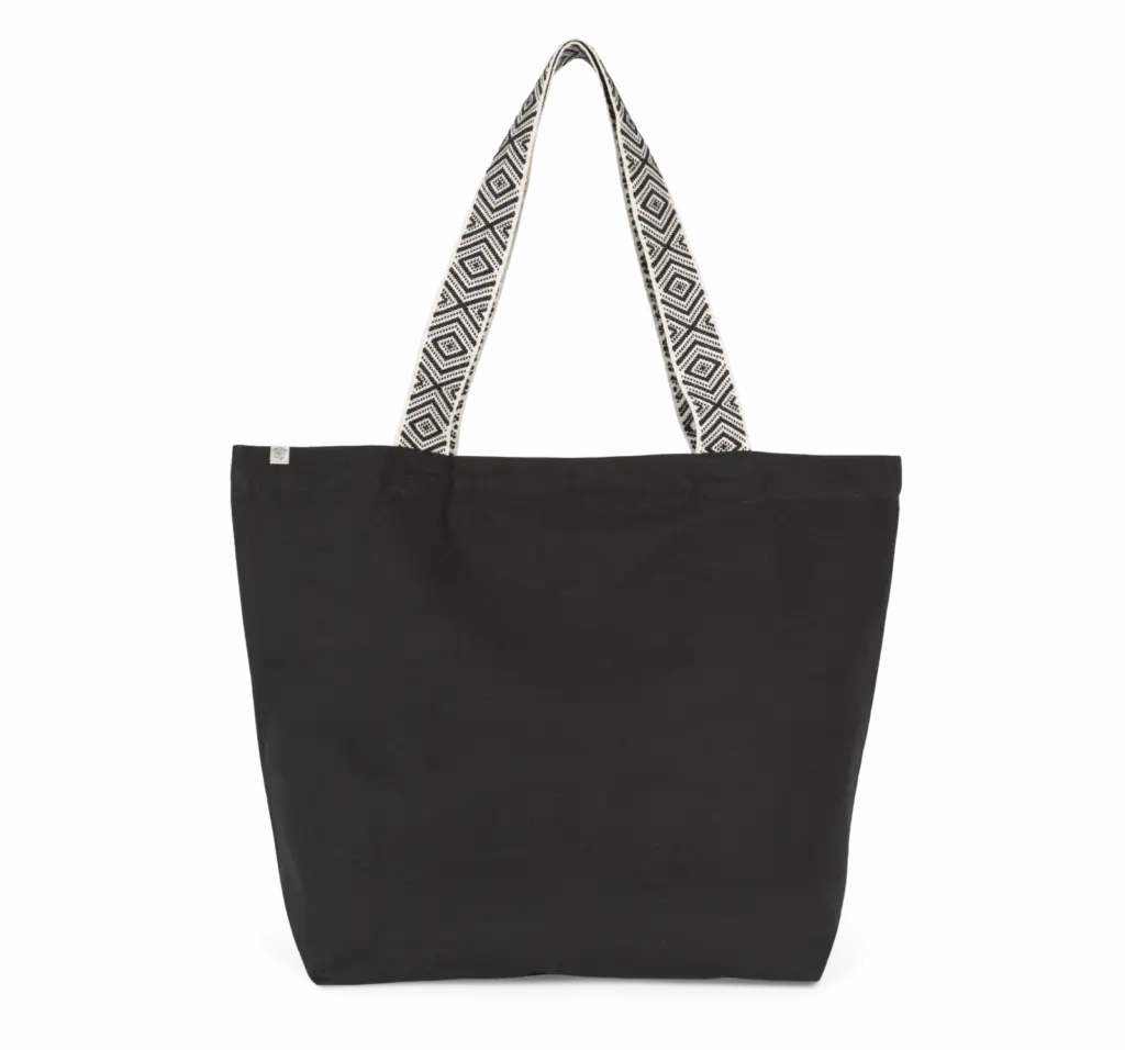 PS_KINS118_BLACKNIGHT-ETHNICBLACK - Hidalgo-werbeartikel Grote gerecyclede shopper, black night / ethnic black — productfoto 5