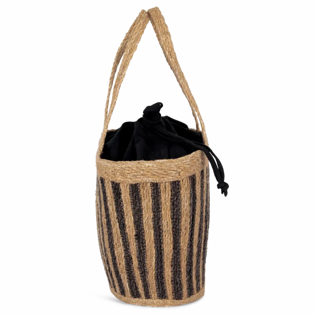 Gestreepte zeegrasmand, striped seagrass black / black night — productfoto 4
