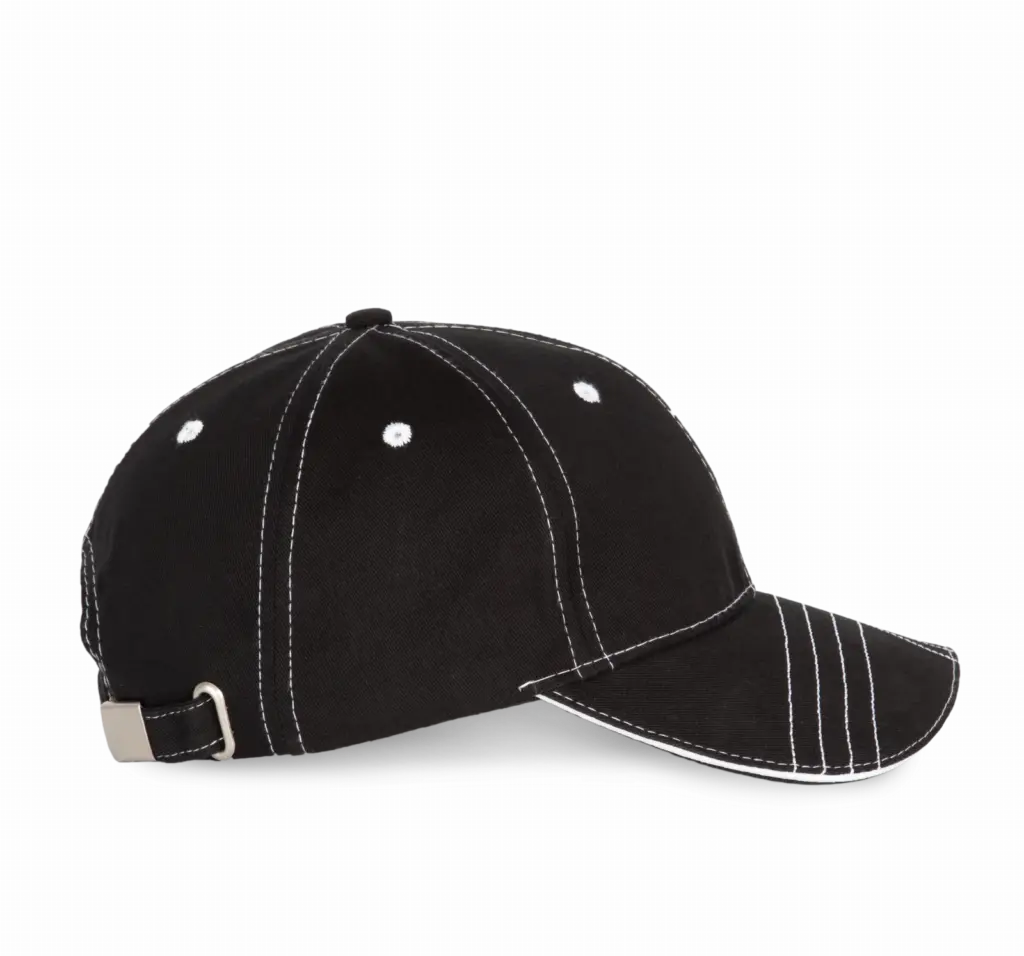 PS_KP109-S_BLACK-WHITE - Hidalgo-werbeartikel Modieuze Pet Met 6 Segmenten, black/white — productfoto 5