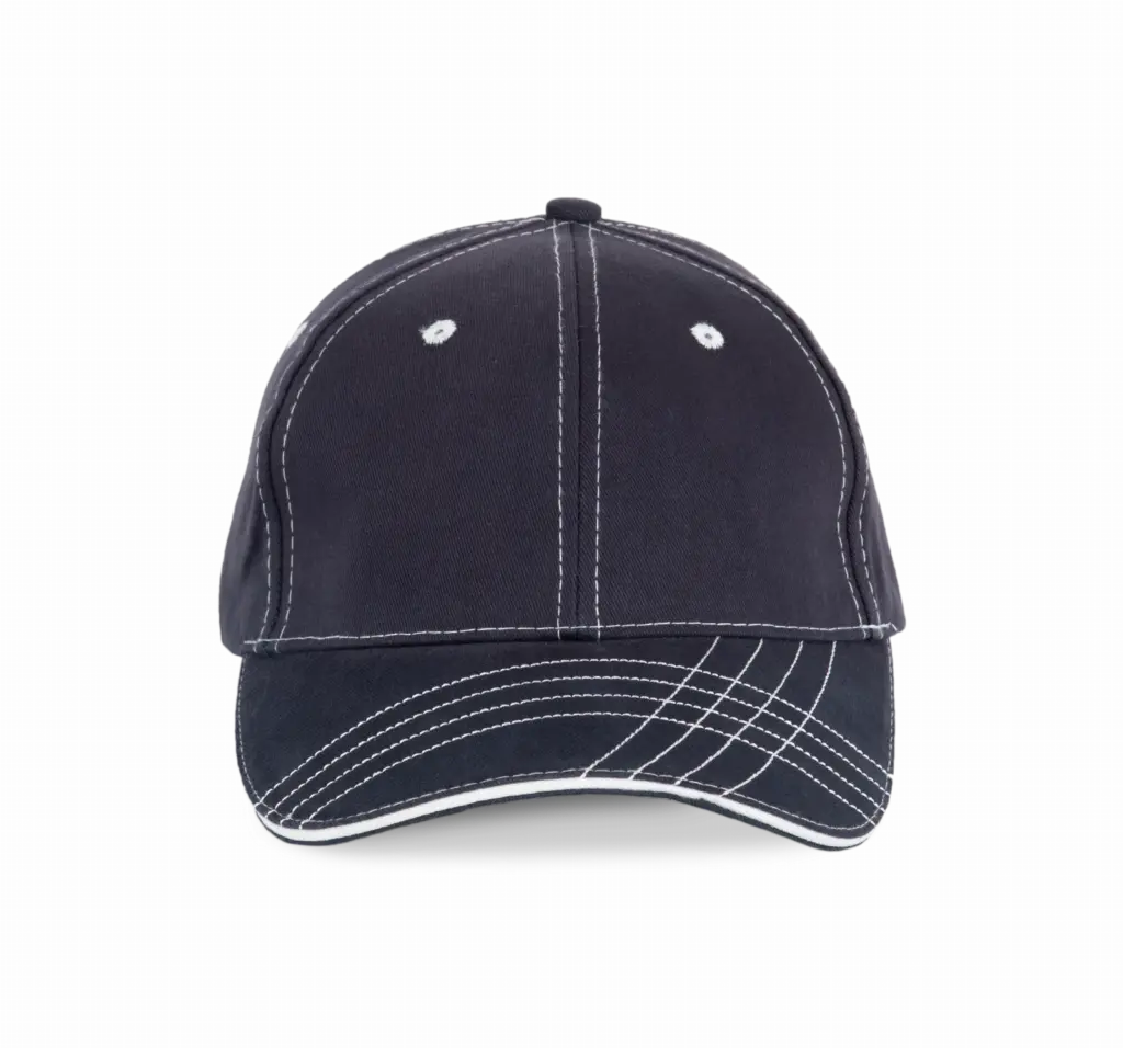 Modieuze Pet Met 6 Segmenten, navy / white — productfoto 7