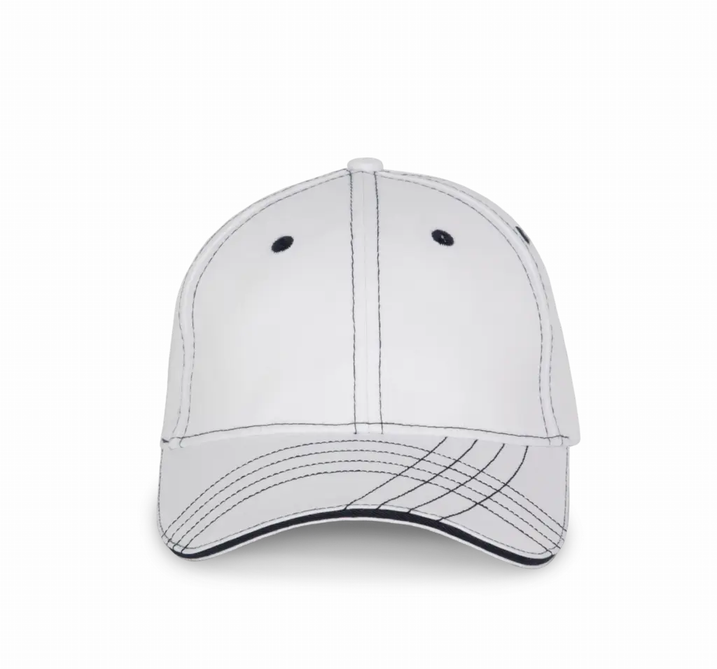 Modieuze Pet Met 6 Segmenten, white / navy — productfoto 9