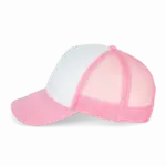PS_KP111-S_WHITE-AURORAPINK - Hidalgo-werbeartikel Trucker - Pet 5 panelen, white / aurora pink — productfoto 9