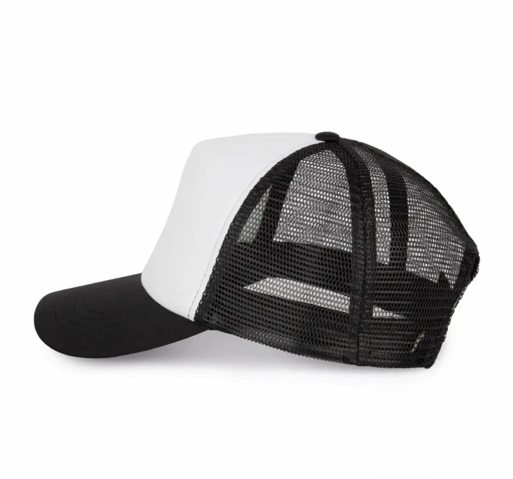 PS_KP111-S_WHITE-BLACK - Hidalgo-werbeartikel Trucker - Pet 5 panelen, white / black — productfoto 10