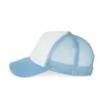PS_KP111-S_WHITE-DARKSKYBLUE - Hidalgo-werbeartikel Trucker - Pet 5 panelen, white / dark sky blue — productfoto 11