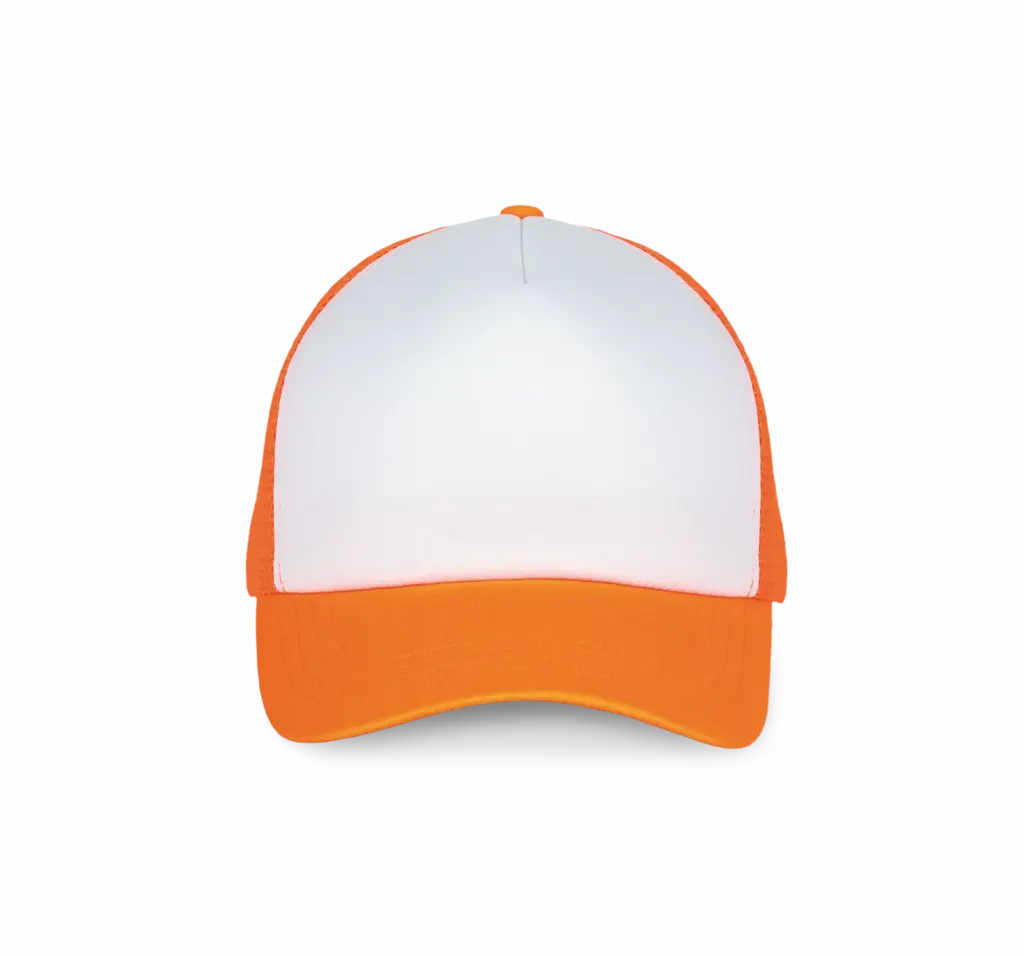 Trucker - Pet 5 panelen, white / fluorescent orange — productfoto 13