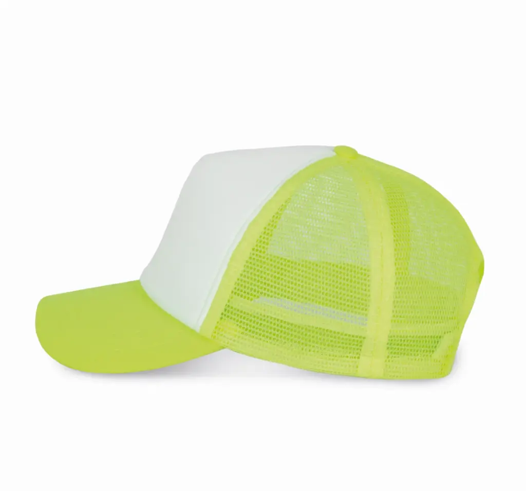 PS_KP111-S_WHITE-FLUORESCENTYELLOW - Hidalgo-werbeartikel Trucker - Pet 5 panelen, white / fluorescent yellow — productfoto 13