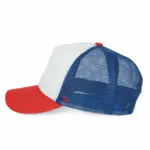 PS_KP111-S_WHITE-FRENCHRED-REFLEXBLUE - Hidalgo-werbeartikel Trucker - Pet 5 panelen, white / french red / reflex blue — productfoto 14