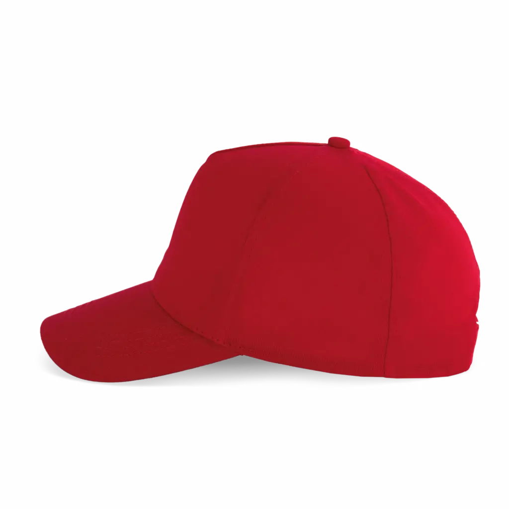 PS_KP116-S_CHERRYRED - Hidalgo-werbeartikel Katoenen pet 5 panelen, cherry red — productfoto 8