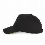 PS_KP124-S_BLACK-LIME - Hidalgo-werbeartikel Pet Met 5 Panelen En Contrasterende Bies, black / lime — productfoto 7