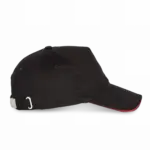 PS_KP124-S_BLACK-RED - Hidalgo-werbeartikel Pet Met 5 Panelen En Contrasterende Bies, black / red — productfoto 9