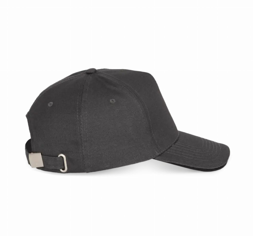 PS_KP124-S_DARKGREY-BLACK - Hidalgo-werbeartikel Pet Met 5 Panelen En Contrasterende Bies, dark grey / black — productfoto 11