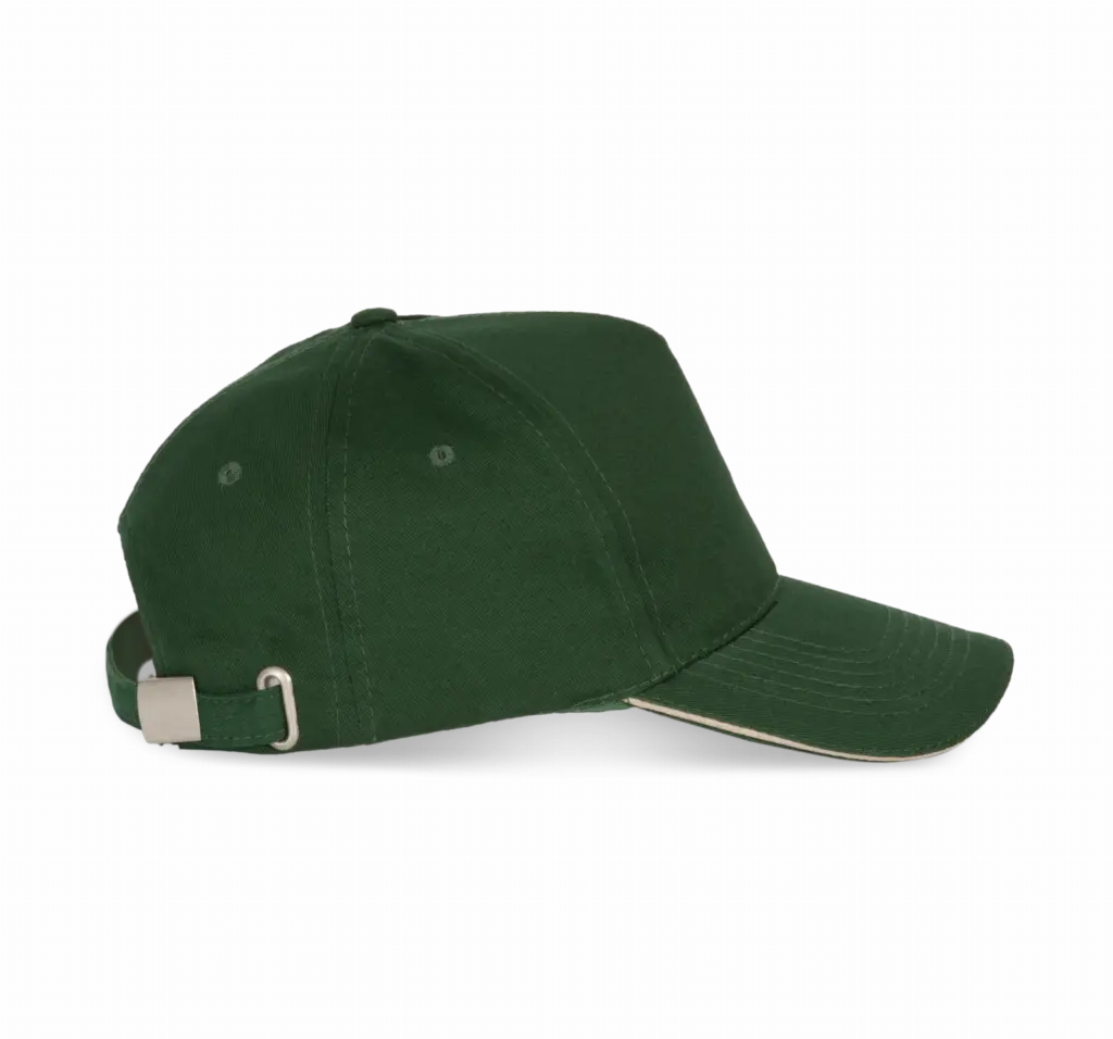 PS_KP124-S_FORESTGREEN-BEIGE - Hidalgo-werbeartikel Pet Met 5 Panelen En Contrasterende Bies, forest green / beige — productfoto 12