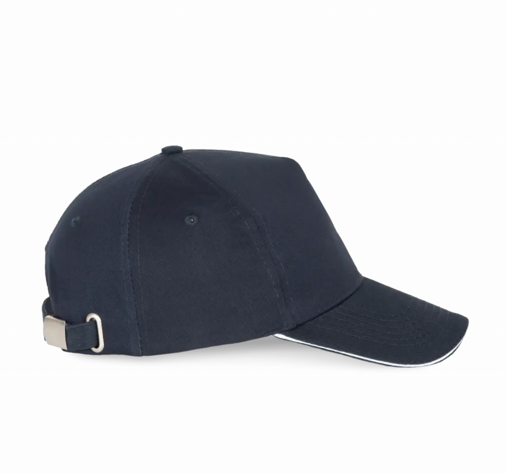 PS_KP124-S_NAVY-WHITE - Hidalgo-werbeartikel Pet Met 5 Panelen En Contrasterende Bies, navy / white — productfoto 14