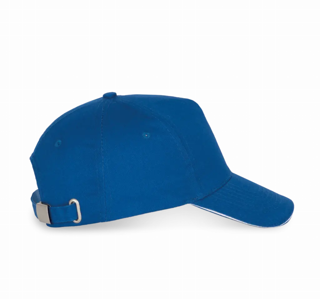 PS_KP124-S_ROYALBLUE-WHITE - Hidalgo-werbeartikel Pet Met 5 Panelen En Contrasterende Bies, royal blue / white — productfoto 17