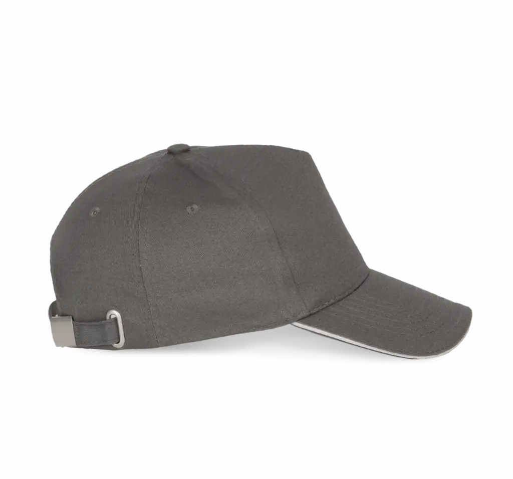 PS_KP124-S_SLATEGREY-LIGHTGREY - Hidalgo-werbeartikel Pet Met 5 Panelen En Contrasterende Bies, slate grey / light grey — productfoto 18