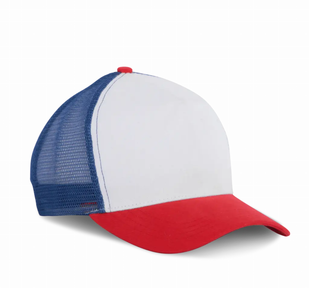 PS_KP137-FS_WHITE-FRENCHRED-REFLEXBLUE - Hidalgo-werbeartikel Truckerpet - 5 panelen, white / french red / reflex blue — productfoto 19