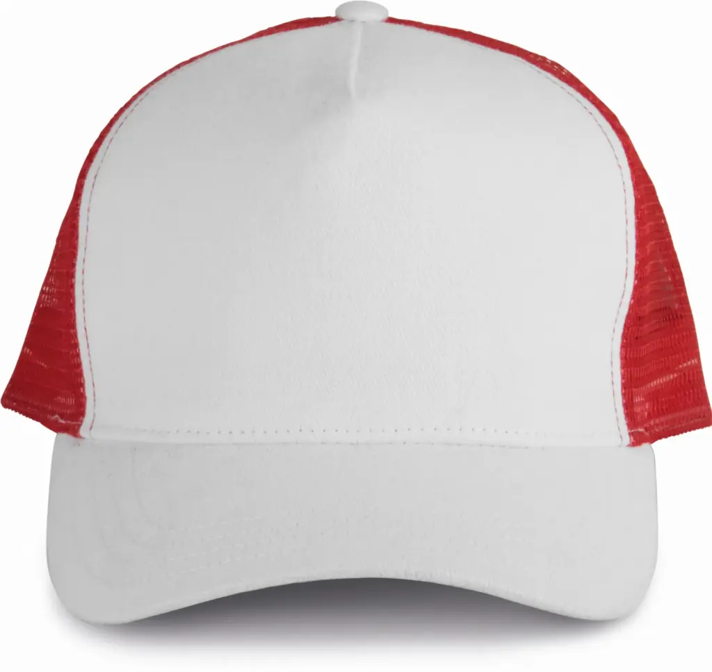 PS_KP137_WHITE-RED - Hidalgo-werbeartikel Truckerpet - 5 panelen, white / red — productfoto 18