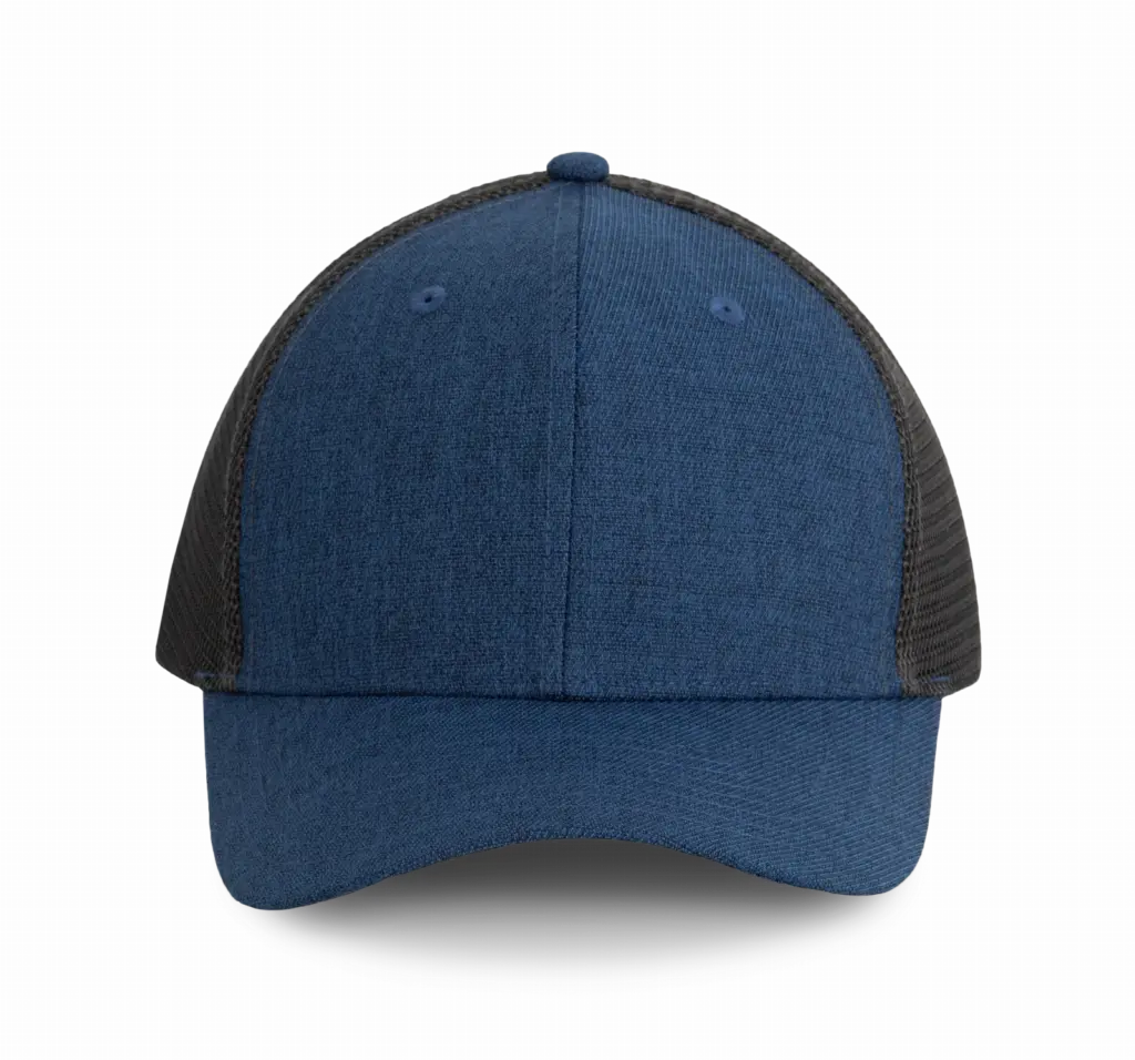 PS_KP142_LIGHTNAVYHEATHER-DARKGREY - Hidalgo-werbeartikel Urban Truckerpet - 6 panelen, light navy heather / dark grey — productfoto 5