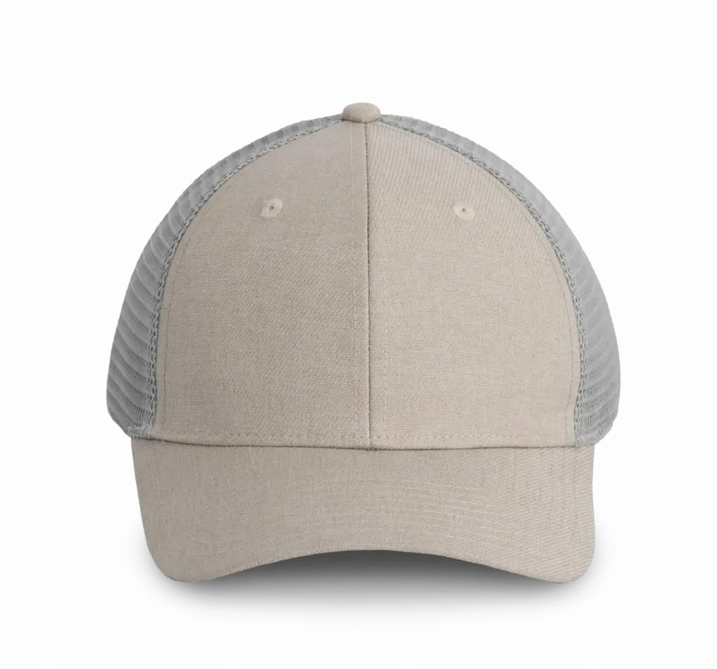 PS_KP142_SANDHEATHER-LIGHTGREY - Hidalgo-werbeartikel Urban Truckerpet - 6 panelen, sand heather / light grey — productfoto 6