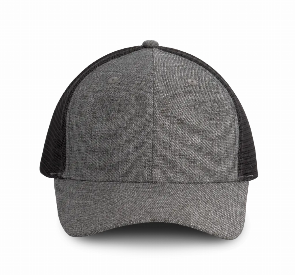 PS_KP142_SILVERHEATHER-DARKGREY - Hidalgo-werbeartikel Urban Truckerpet - 6 panelen, silver heather / dark grey — productfoto 7