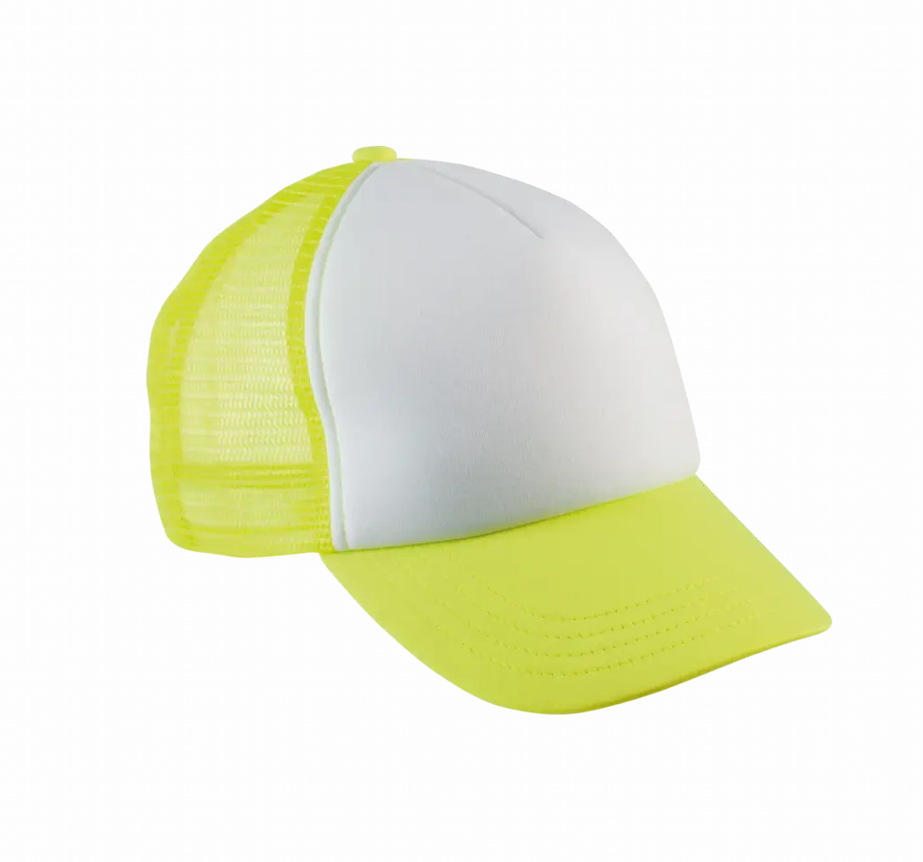 PS_KP143_WHITE-FLUORESCENTYELLOW - Hidalgo-werbeartikel Kindertruckerpet - 5 Panelen, white / fluorescent yellow — productfoto 13