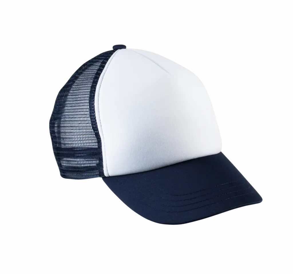 PS_KP143_WHITE-NAVY - Hidalgo-werbeartikel Kindertruckerpet - 5 Panelen, white / navy — productfoto 17