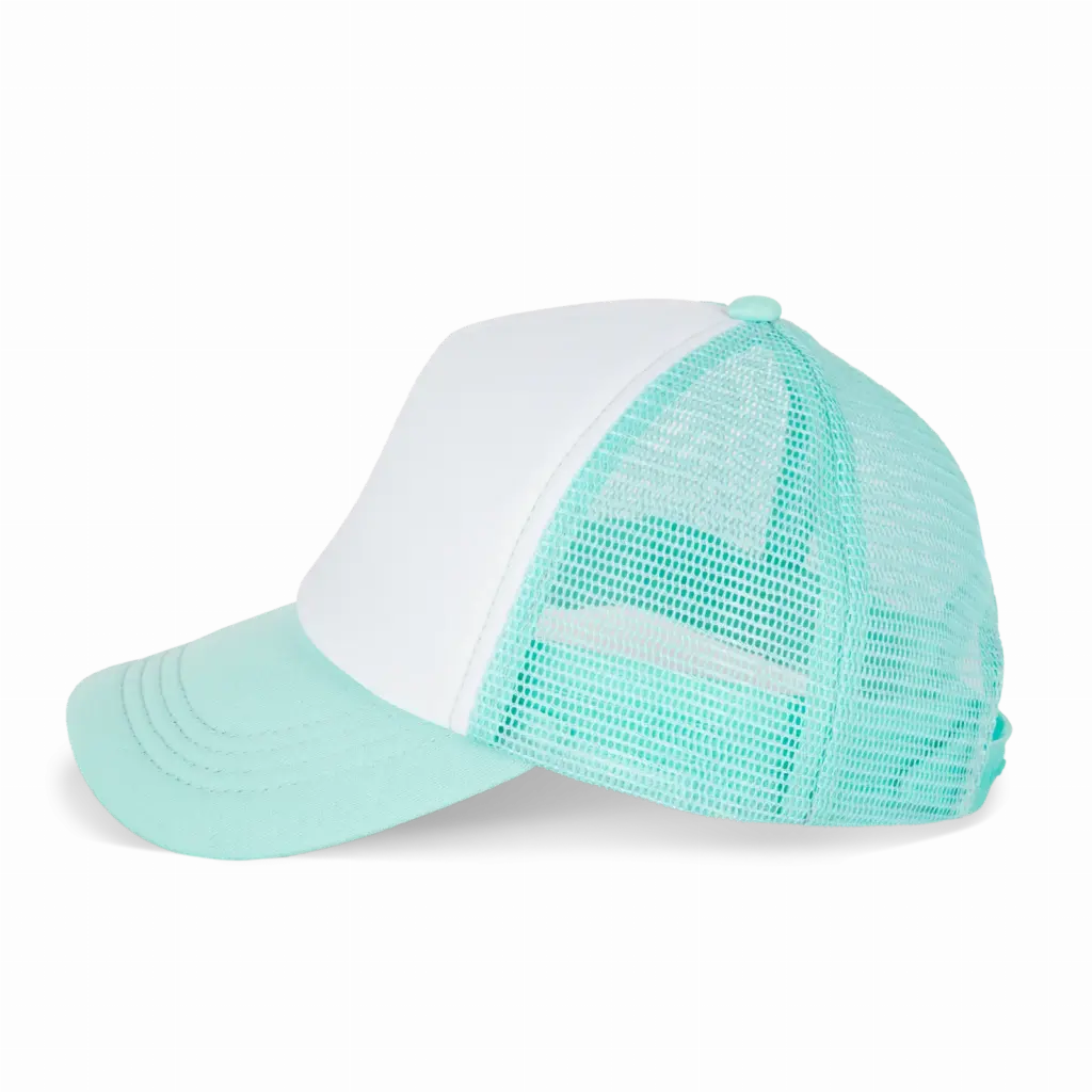 PS_KP143-S_WHITE-PASTELCYAN - Hidalgo-werbeartikel Kindertruckerpet - 5 Panelen, white / pastel cyan — productfoto 18