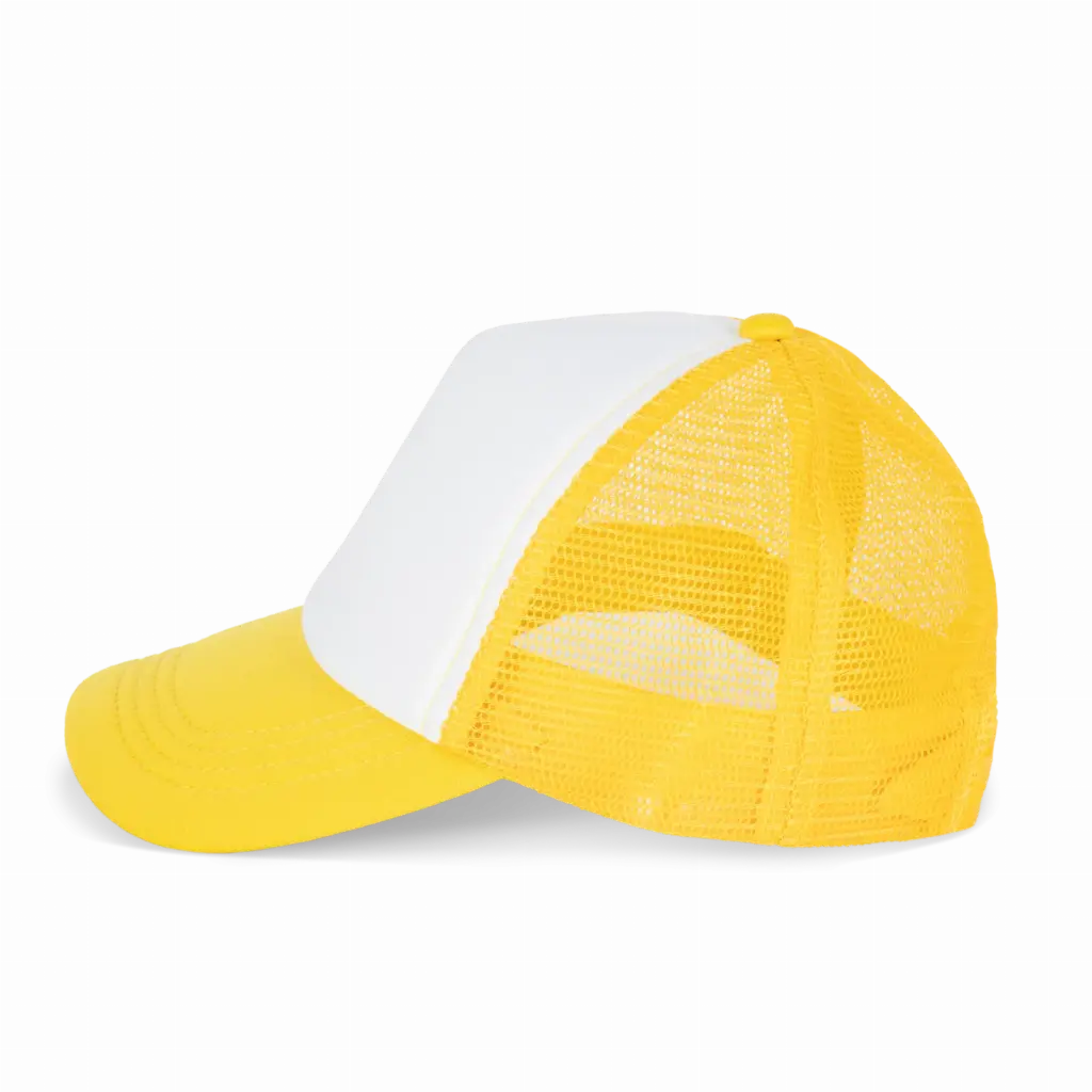 PS_KP143-S_WHITE-SOLARYELLOW - Hidalgo-werbeartikel Kindertruckerpet - 5 Panelen, white / solar yellow — productfoto 22
