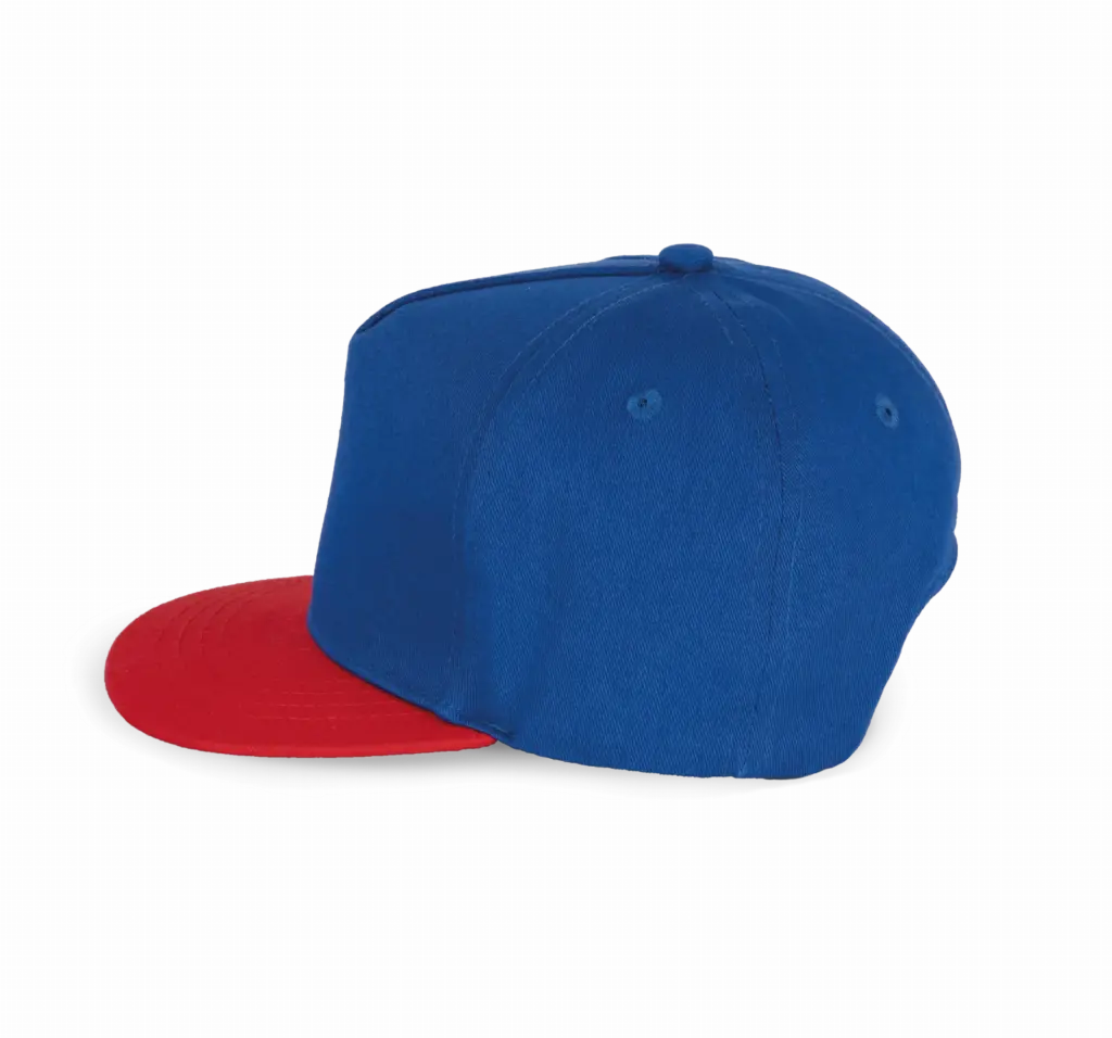 Snapback Kinderpet - 5 Panelen, royal blue / red — productfoto 7