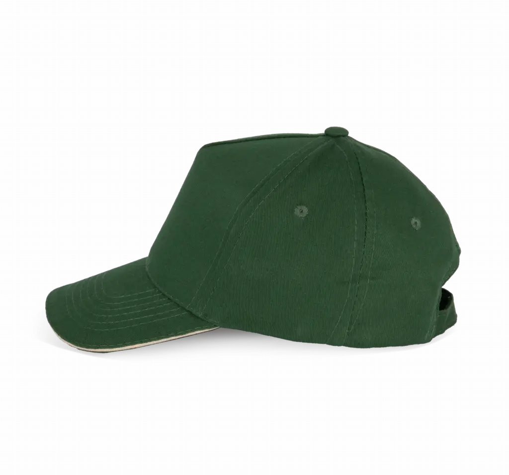 PS_KP148-S_FORESTGREEN-BEIGE - Hidalgo-werbeartikel Kinderpet Met 5 Panelen En Contrasterende Bies, forest green / beige — productfoto 7