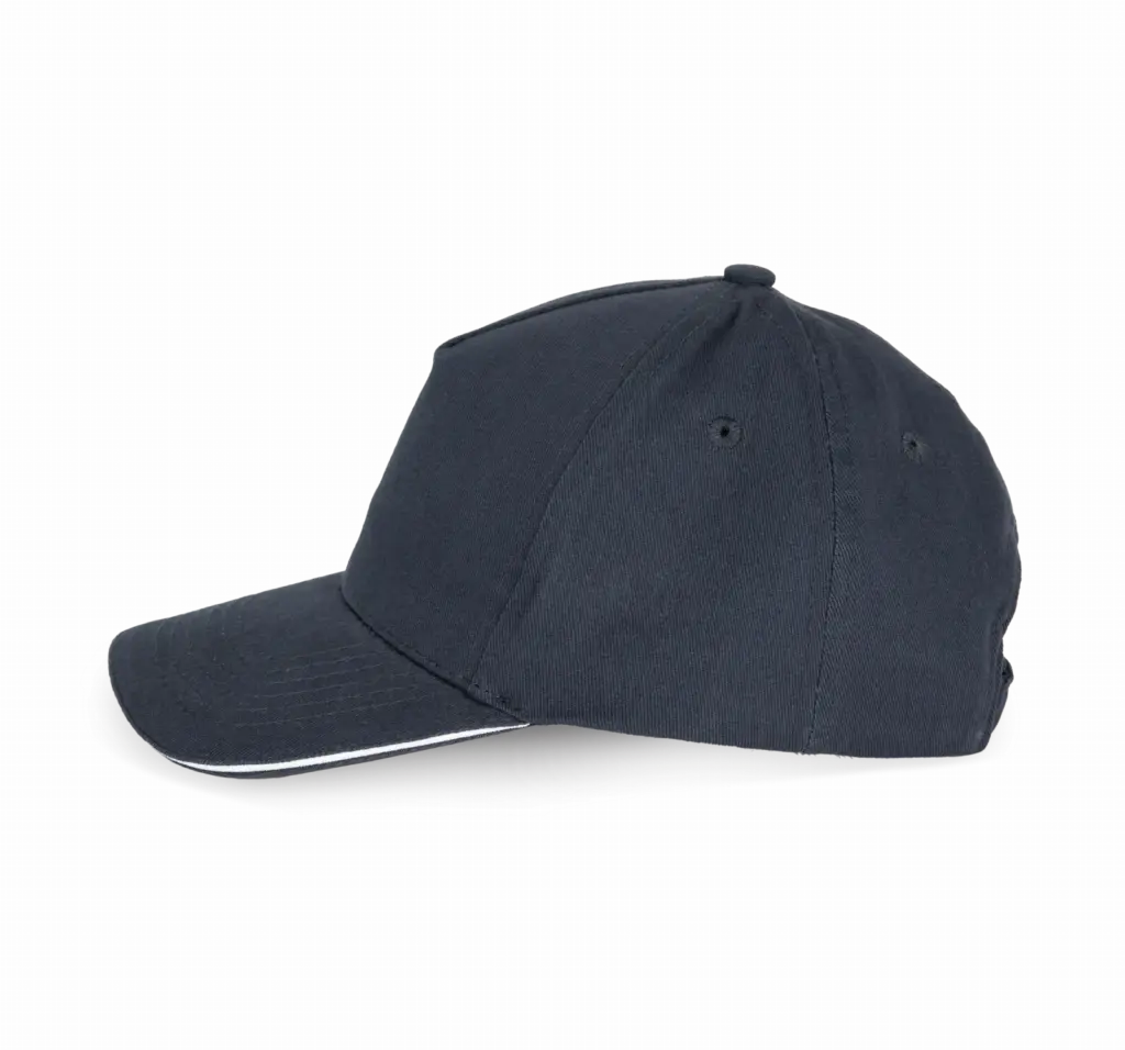PS_KP148-S_NAVY-WHITE - Hidalgo-werbeartikel Kinderpet Met 5 Panelen En Contrasterende Bies, navy / white — productfoto 9