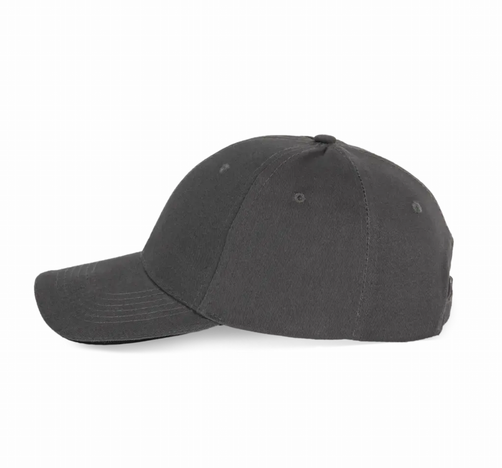 PS_KP153-S_DARKGREY-BLACK - Hidalgo-werbeartikel Pet Met 6 Panelen En Contrasterende Bies, dark grey / black — productfoto 8