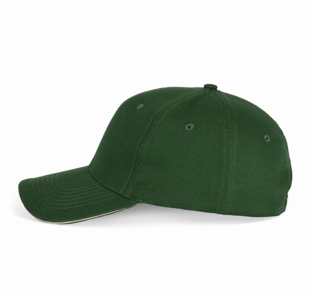 PS_KP153-S_FORESTGREEN-BEIGE - Hidalgo-werbeartikel Pet Met 6 Panelen En Contrasterende Bies, forest green / beige — productfoto 9