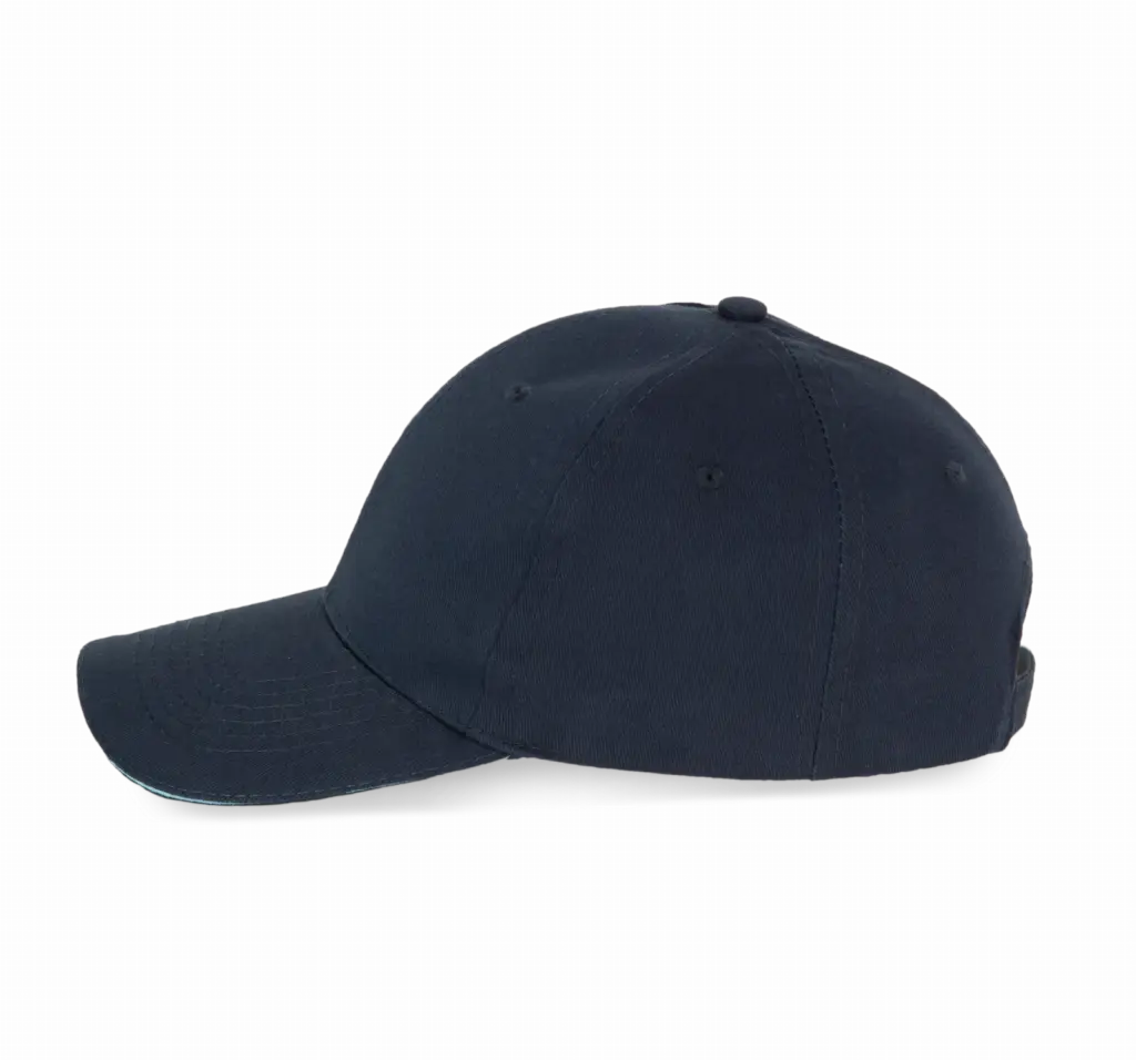 PS_KP153-S_NAVY-SKYBLUE - Hidalgo-werbeartikel Pet Met 6 Panelen En Contrasterende Bies, navy / sky blue — productfoto 11