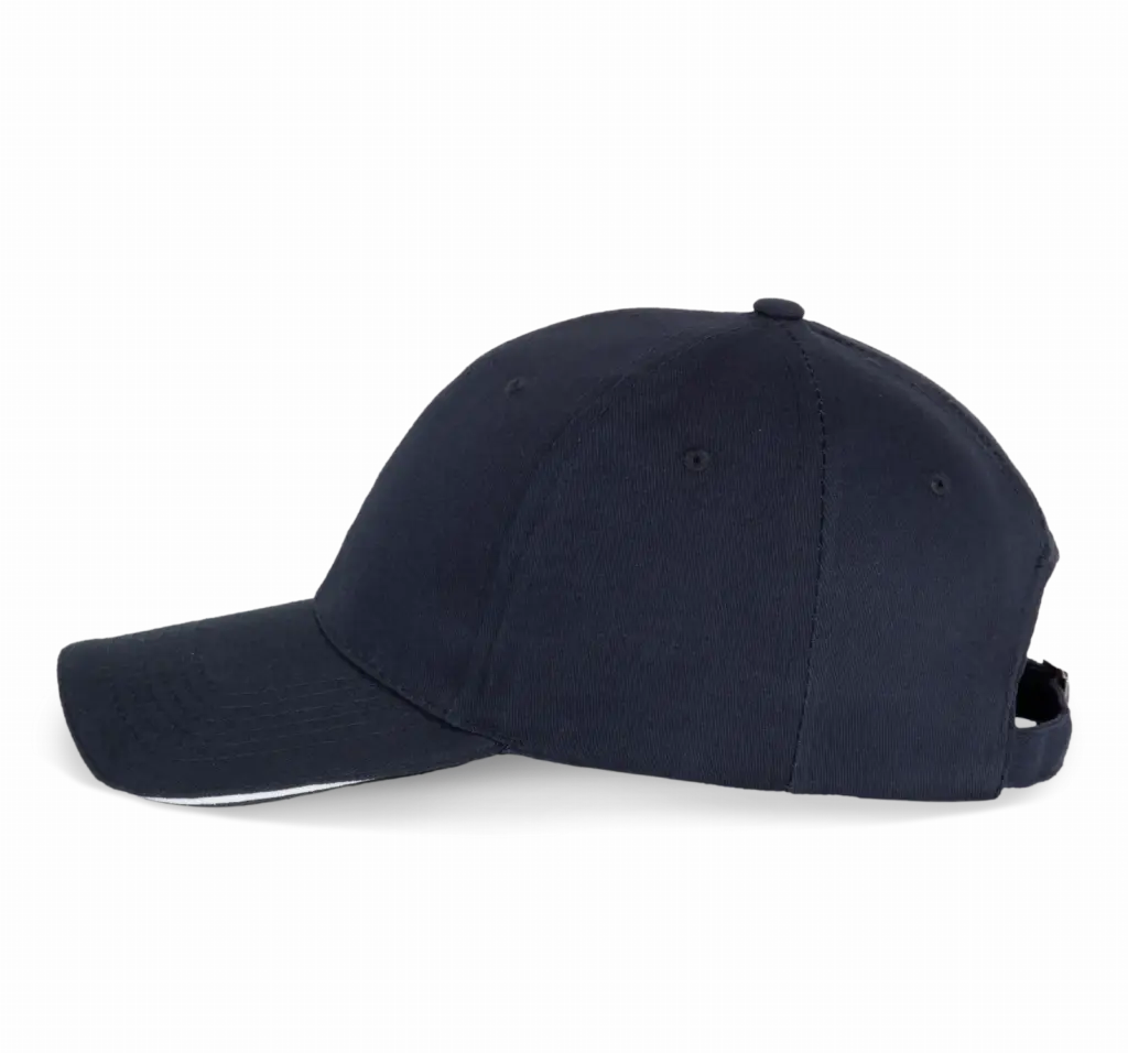 PS_KP153-S_NAVY-WHITE - Hidalgo-werbeartikel Pet Met 6 Panelen En Contrasterende Bies, navy / white — productfoto 12